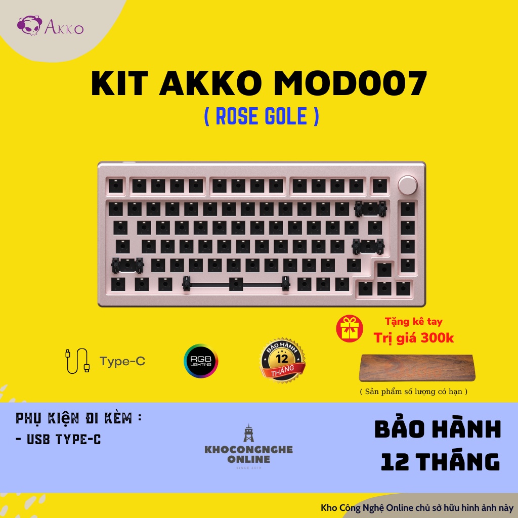 Kit bàn phím cơ AKKO Designer Studio MOD007 | MOD007 v2 (Hotswap 5 pin / RGB / Foam tiêu âm / Gasket Mount)