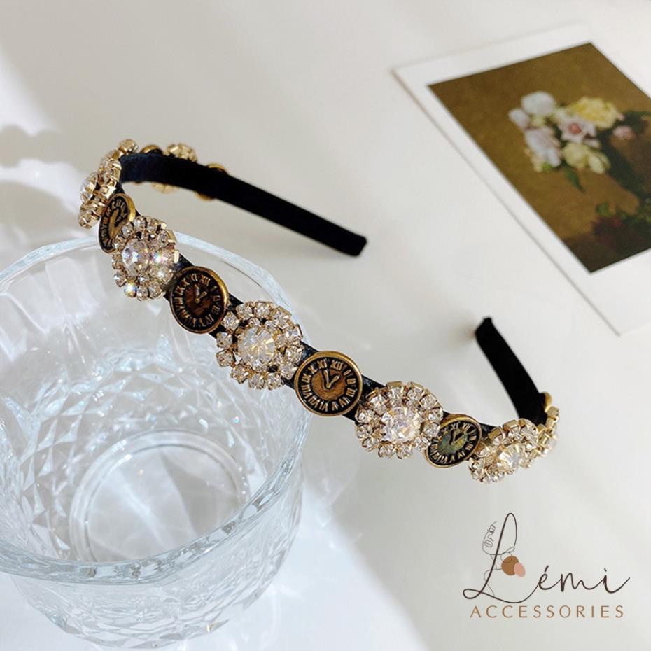 Bờm Cài Tóc Băng Đô Tóc Đính Đá Hạt Ngọc Trai Hình Nơ Bông Hoa Phong Cách Hàn Quốc Tiểu thư, June accessories