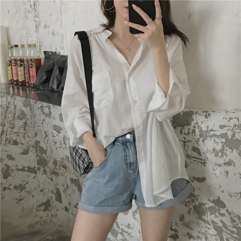 [Hàng có sẵn] ÁO SƠ MI TRẮNG NỮ PHONG CÁCH LẢ LƠI ULZZANG 2019 [Inbox shop để tư vấn size]