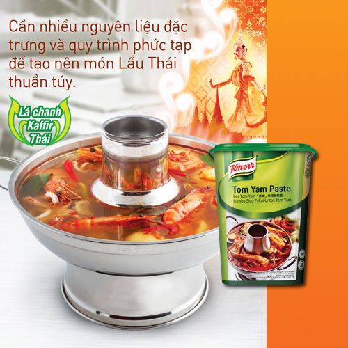 Súp Nền Lẩu Thái Knorr 1.5kg/ Unilever Food Tom Yam Paste Knorr