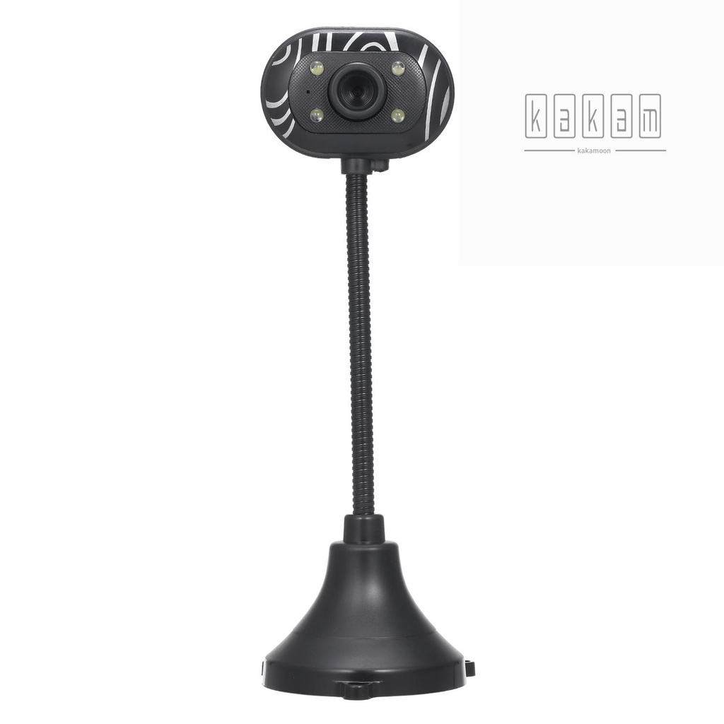 Webcam Hd 480p Usb 2.0 Kèm 4 Đèn Led Cho Máy Tính
