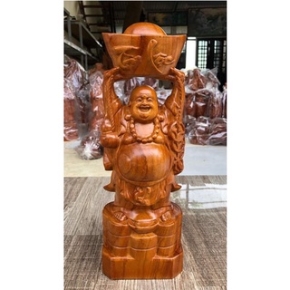 Tượng phật di lặc dâng vàng gỗ hương cao 50 cm