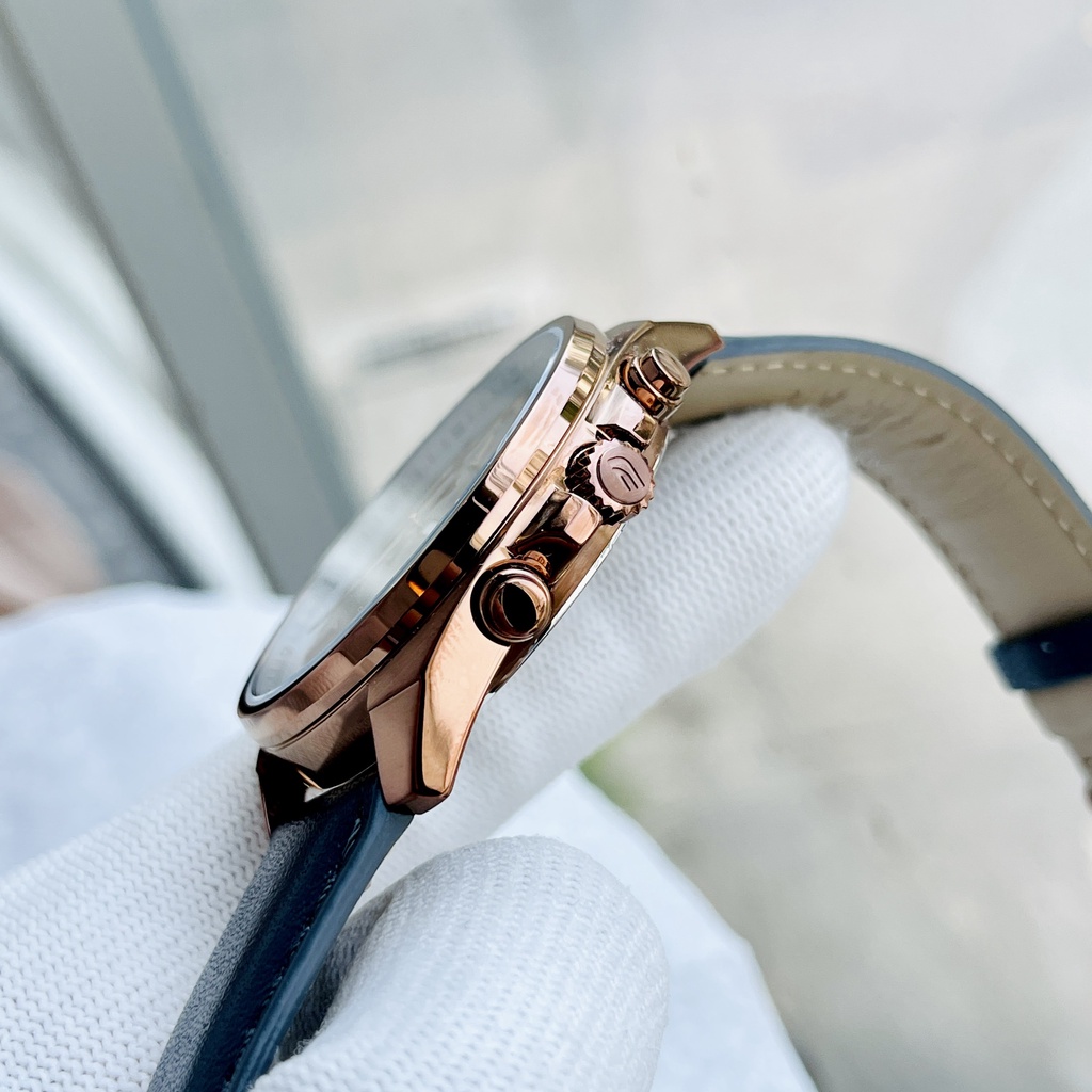 Đồng hồ nam đẹp Casio Edifice EFV 610CL-7AV dây da mặt trắng 6 kim chống nước 100m Bảo hành 1 năm Hyma watch