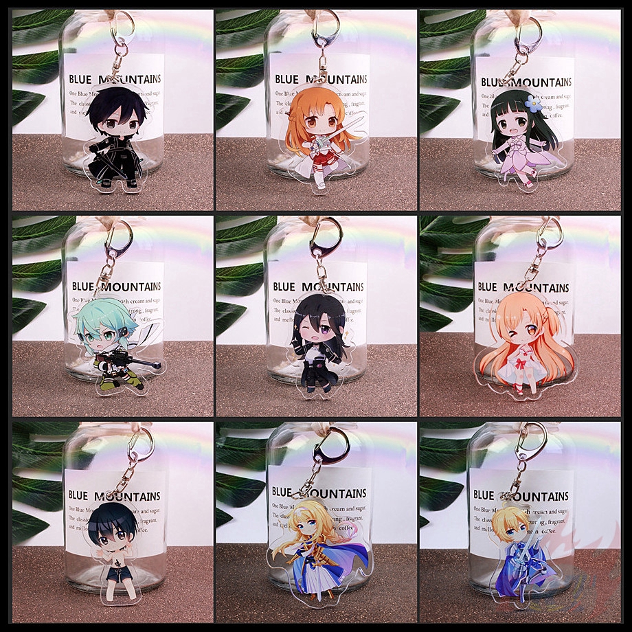 ❀ Sword Art Online - SAO Móc khóa - Series 01 ：9 Styles ❀ 1Pc Anime Character Acrylic Keyrings Pendant Gifts Keychains