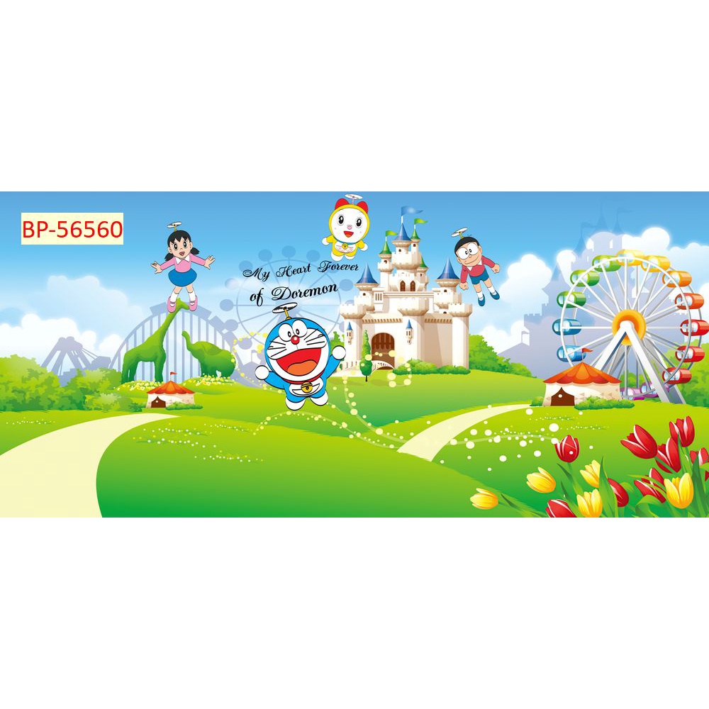 Tranh Dán Tường Trẻ Em Chủ Đề  Phim Hoạt Hình CHÚ MÈO MÁY ĐẾN TỪ TƯƠNG LAI DOREMON, NOBITA, SUKA, CHAIEN, XEKO MỎ NHỌN