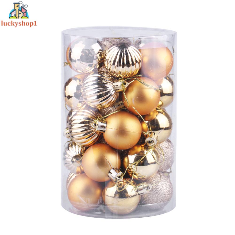 Set 34 Quả Châu Màu Đỏ 40mm Trang Trí Cây Thông Noel Mới