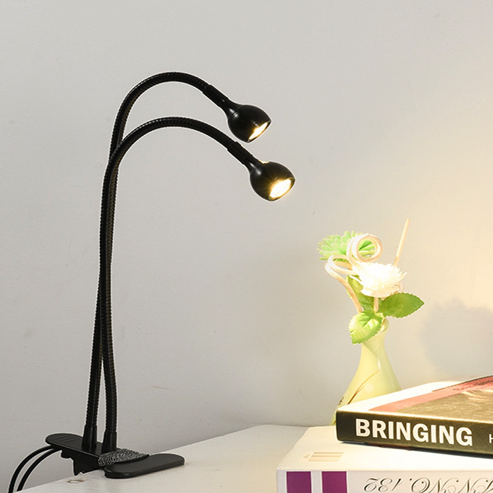 Đèn LED 3W, Đèn học và đọc sách Kẹp đầu giường USB 5V, Ánh sáng vàng 3200K