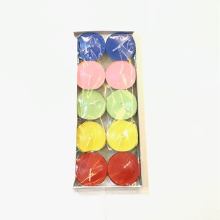 [Hộp 10 viên mix 5 màu] Nến Tealight hâm nóng uống trà hình tròn sáp nến trang trí tiệc