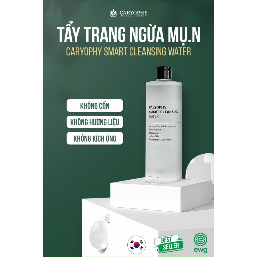 { THANH LÍ XẢ KHO} Nước tẩy trang Caryophy smart cleansing water 300ml/500ml