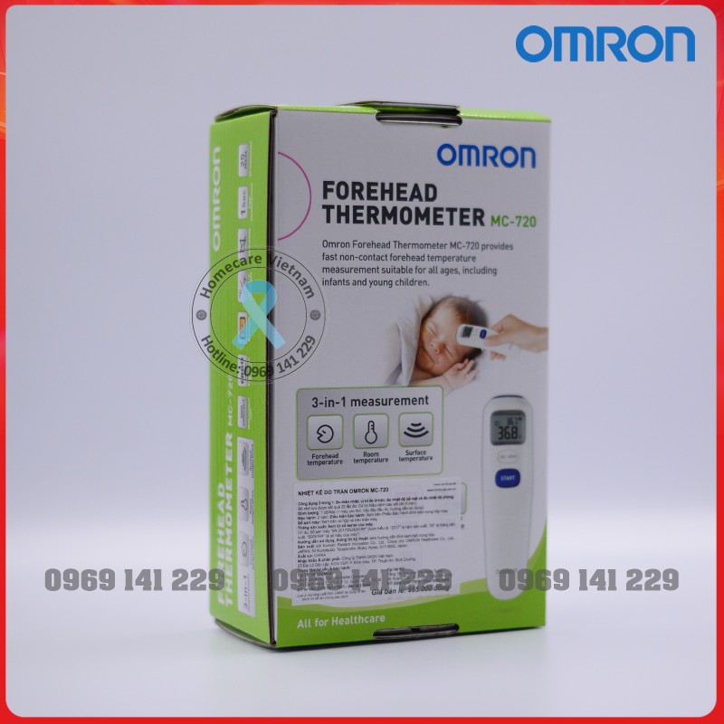 Nhiệt kế điện tử đo trán OMRON MC-720, đo nhanh 1s, chính xác, an toàn
