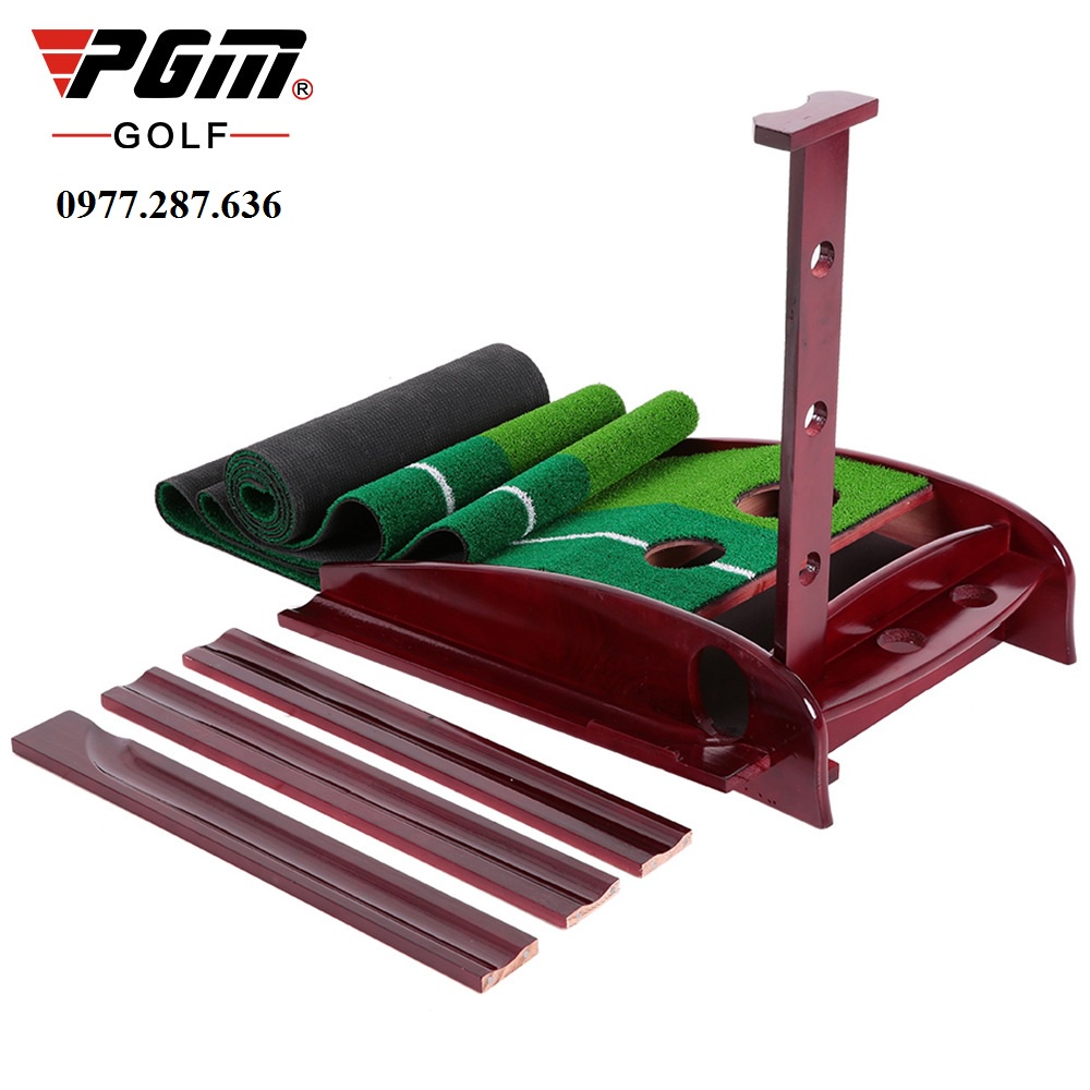 Thảm golf tập Putter PGM trong nhà ngoài trời di động chất liệu gỗ cao cấp chắc chắn TT002