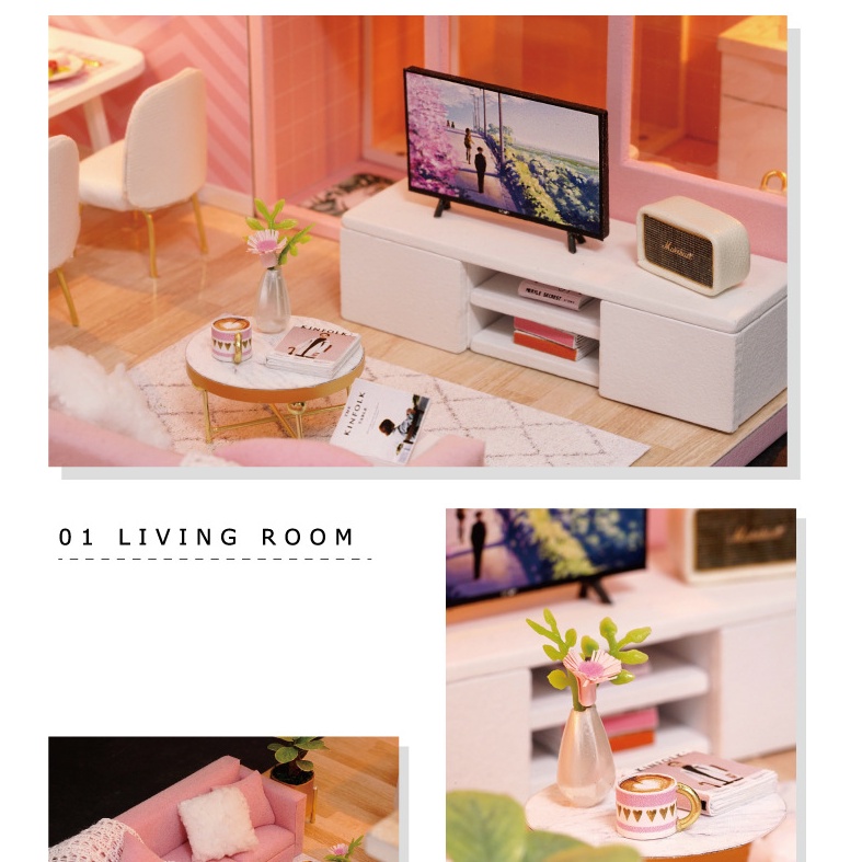 Bộ đồ chơi lắp ráp mô hình nhà búp bê DIY Doll House Miniatute- DREAM ANGLE L-026-B