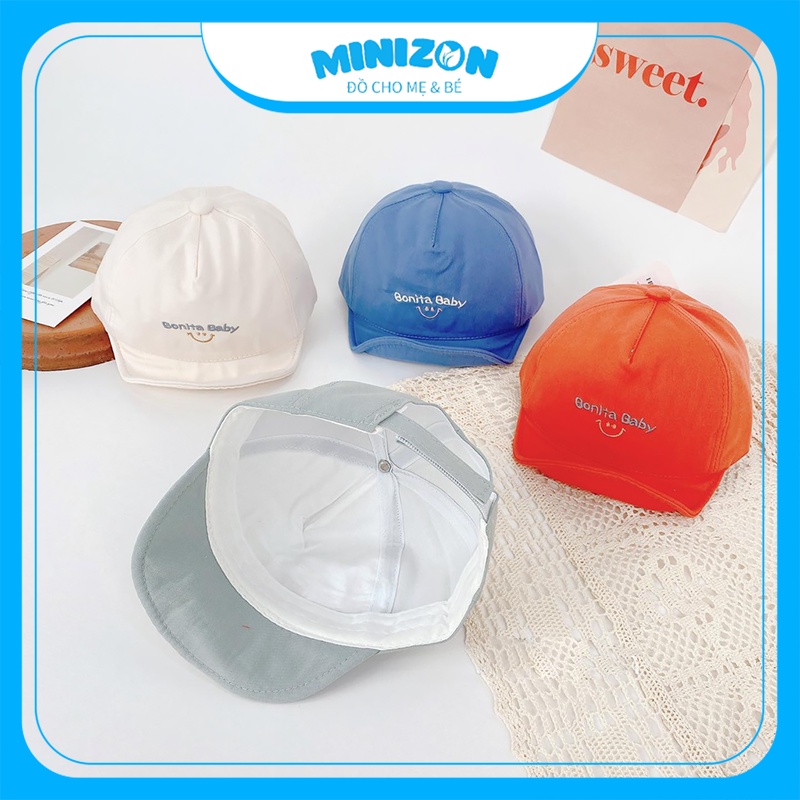 Mũ Lưỡi Trai Bonita Baby Có Nút Dán Điều Chỉnh Độ Rộng Cho Bé | Minizon Kids