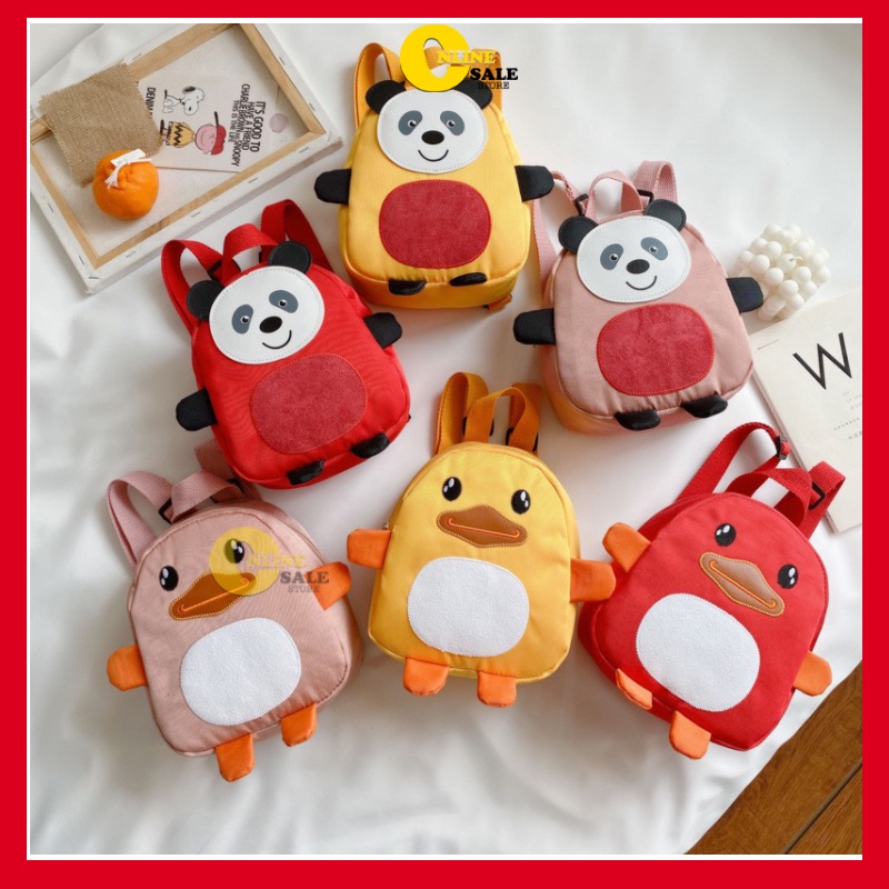 Balo Cặp cho bé trai, bé gái bằng vải Vịt gấu dễ thương-OnlineSale