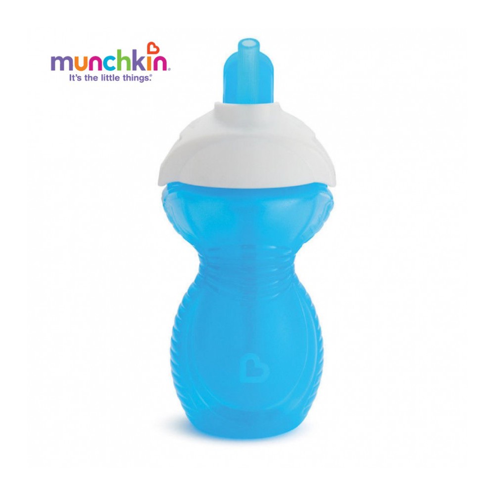 Cốc ống hút CL Munchkin Màu sắc Xanh lá/Xanh lơ/Hồng/Tím chống rò rỉ (siliconeUSA)