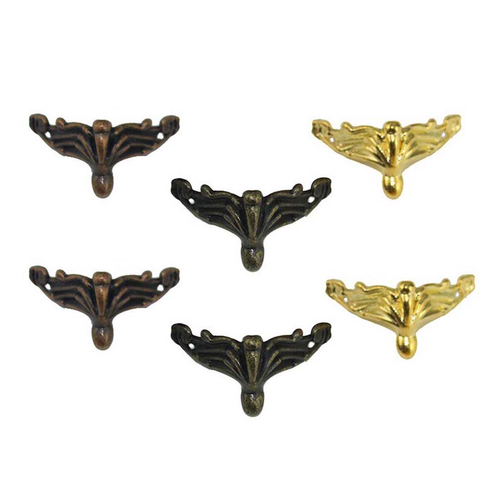 Set 4 chân đế bảo vệ góc bàn bằng đồng thau phong cách hoài cổ