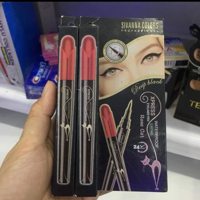 BÚT LÔNG KẼ MẮT NƯỚC SIVANNA COLORS DEEP BLACK WATERPROOF