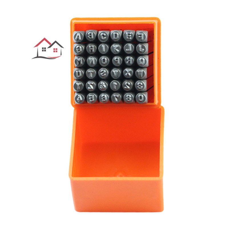 Bộ 36 Cái Con Dấu Bằng Thép Không Gỉ Dùng Đóng Dấu Da/Kim Loại/ Da Tiện Dụng