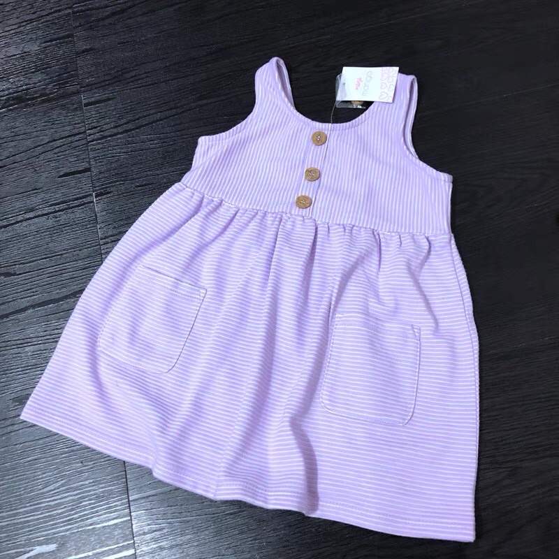 Đầm bé gái MG mini 0-6 tuổi  Đầm thun vân mềm xuất dư 02.22