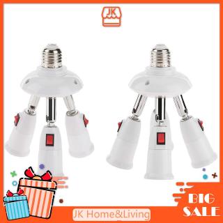 Jk h&l e27 splitter 3/4 heads lamp base adjustable led light holder adapter socket muswanna.vn