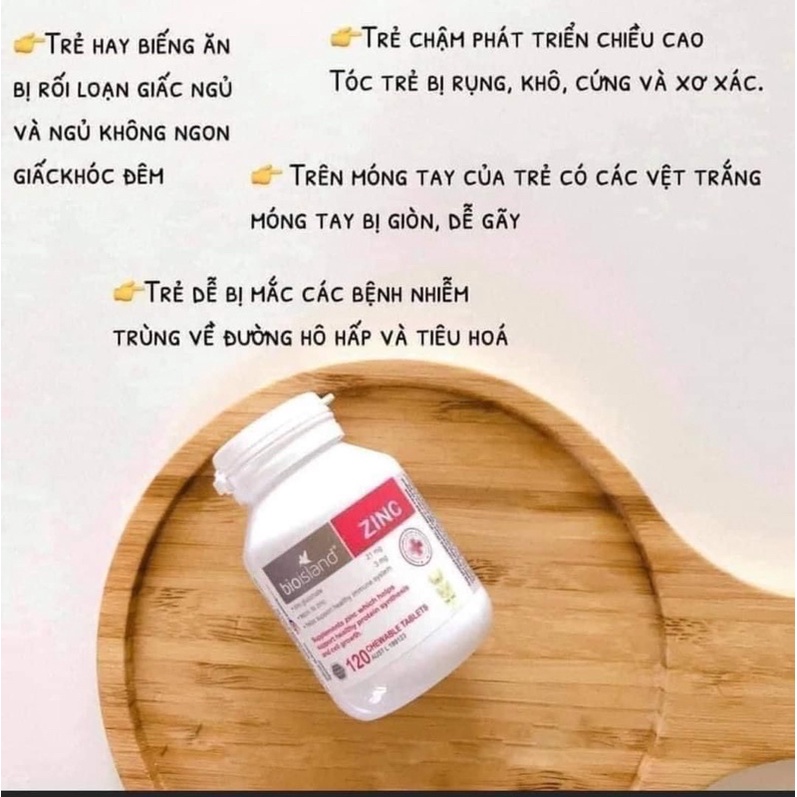 Bioisland Zinc - Kẽm viên nhai cho bé từ 1 tuổi của Úc