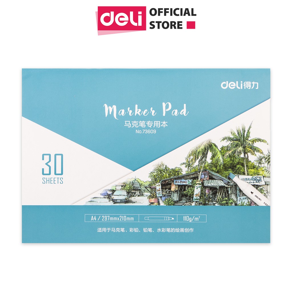 [Mã LIFEDL10 giảm 8% đơn 99K] Giấy vẽ màu marker chuyên dụng Deli - 73609 / 73610