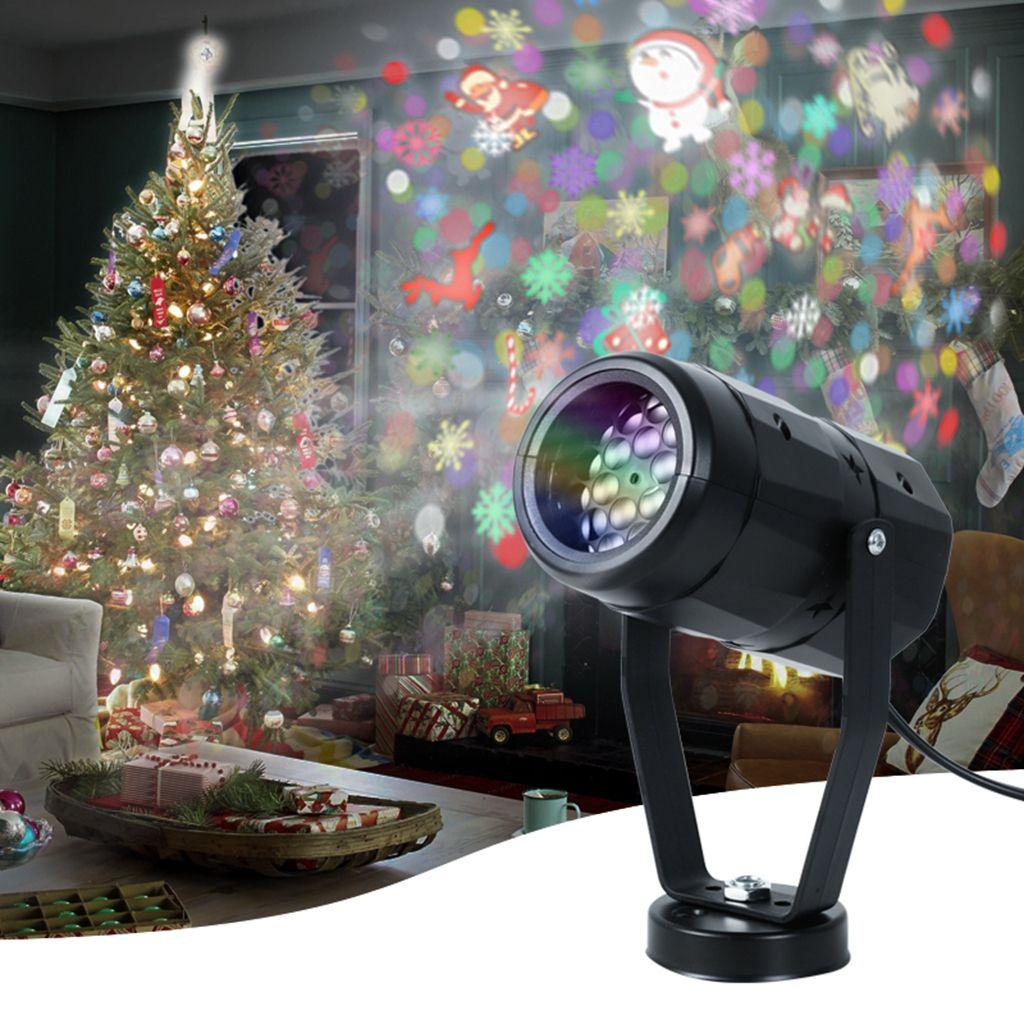 YIYU Đèn Chiếu Tự Động 16 Họa Tiết Bông Tuyết Trang Trí Giáng Sinh