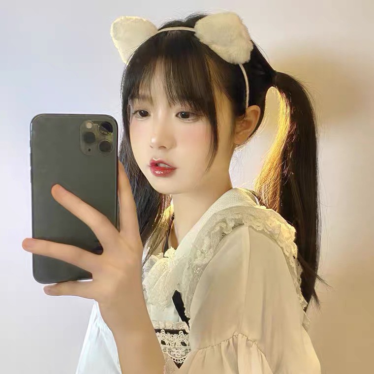 Bờm cài tóc tai mèo gấu lông mịn cute dễ thương dành dho nữ phong cách Hàn Quốc