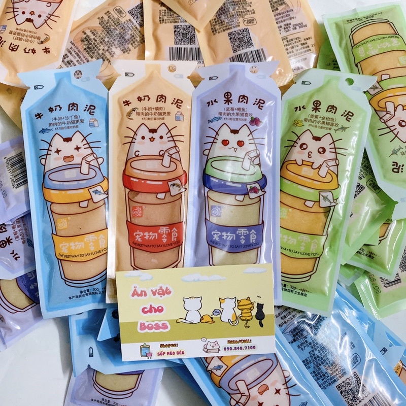 Soup sữa hãng K9 gói 30gr Sữa mix Hải Sản và Trái cây cho Mèo con lợi tiêu hóa