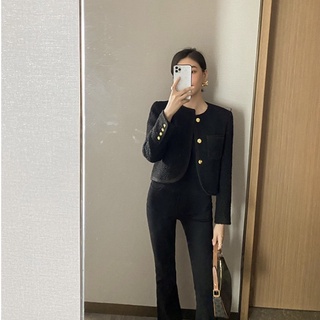 (SẴN) Áo dạ tweed viền 3 cúc