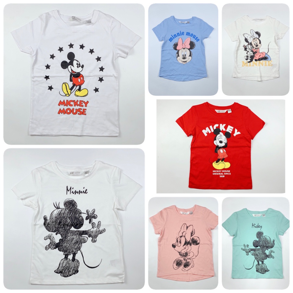 Áo cotton HM nhiều hình Mickey / Minnie 6 - 14y