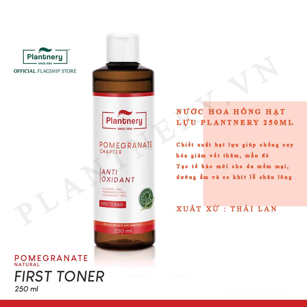 Nước hoa hồng giảm các vết thâm, mẩn đỏ do mụn, phục hồi làn da Plantnery Pomegranate First Toner 250 ml Thái Lan