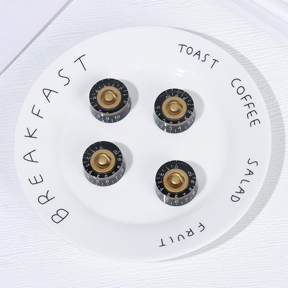 SUSANS Nút Điều Chỉnh Âm Lượng Thay Thế Tông Màu Đen &amp; Vàng Với Số Màu Đen Cho Les Paul LP