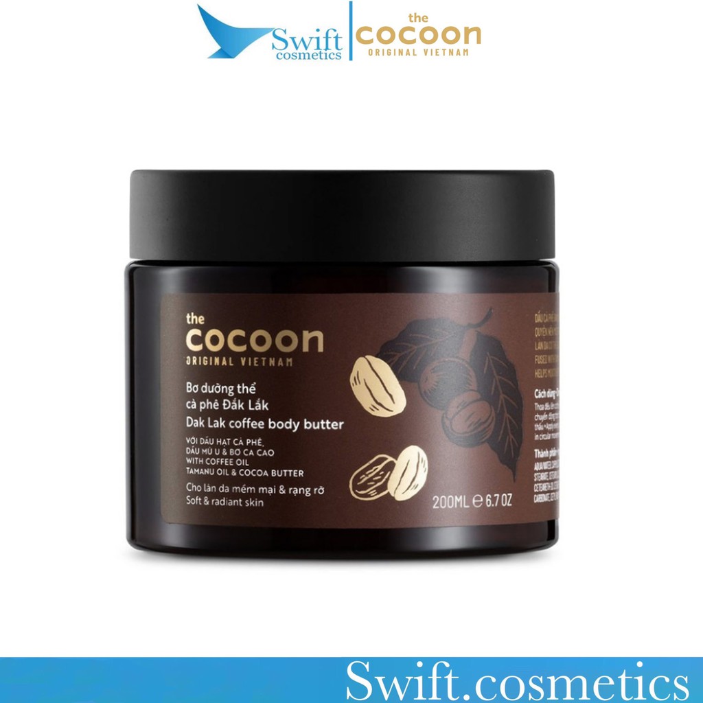 Bơ Dưỡng Thể Cocoon Bơ Cà Phê Dắk Lắk - Cocoon Dak Lak Coffee Body Butter 200ml