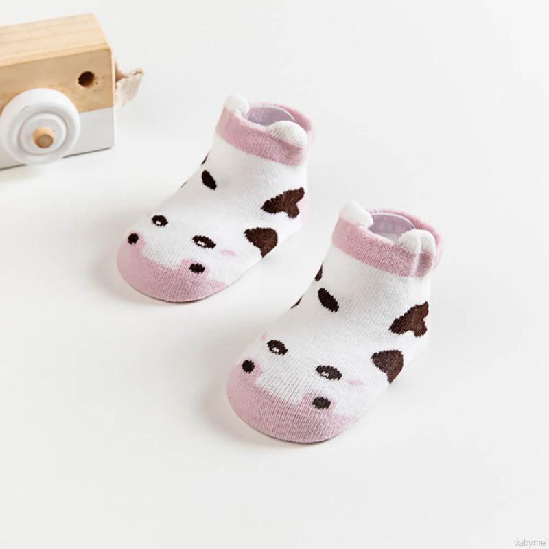 ♕ babyme ღ Baby Boys Girls Infant Cotton Cartoon Socks Anti Slip Floor Socks