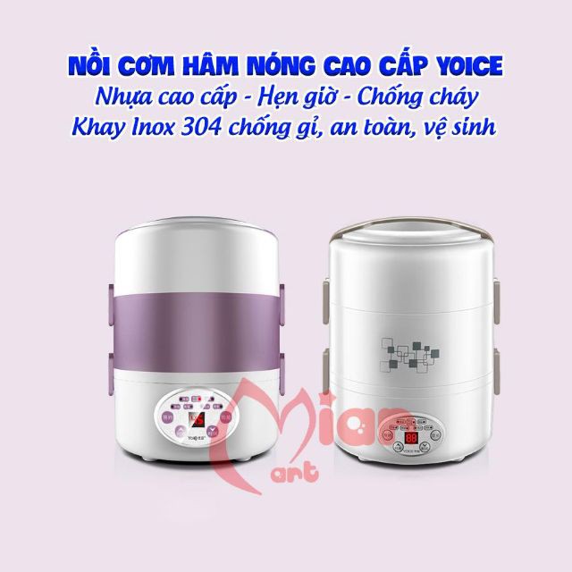 [ BẢO HÀNH 1 ĐỔI 1 ] Hộp cơm hâm nóng mini tự nấu Yoice Y-DFH16 trắng hàng có sẵn rất tiện cho mọi người mang cơm đi làm