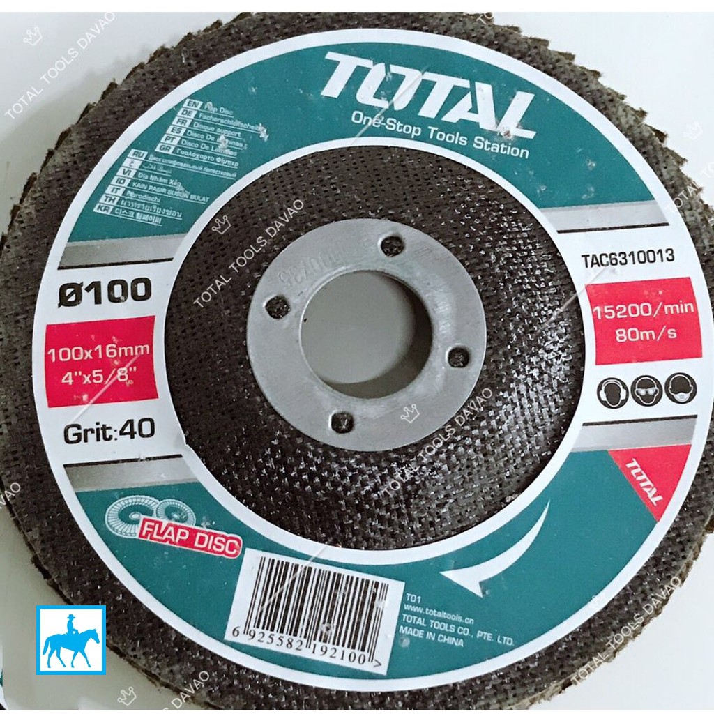 TOTAL Đĩa Nhám xếp 100mm x 16mm Grit 40 TAC6310013