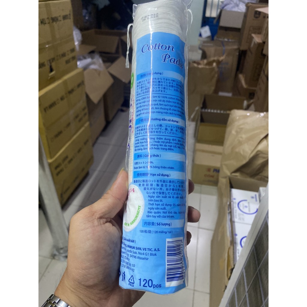 Bông tẩy trang jomi  120 miếng