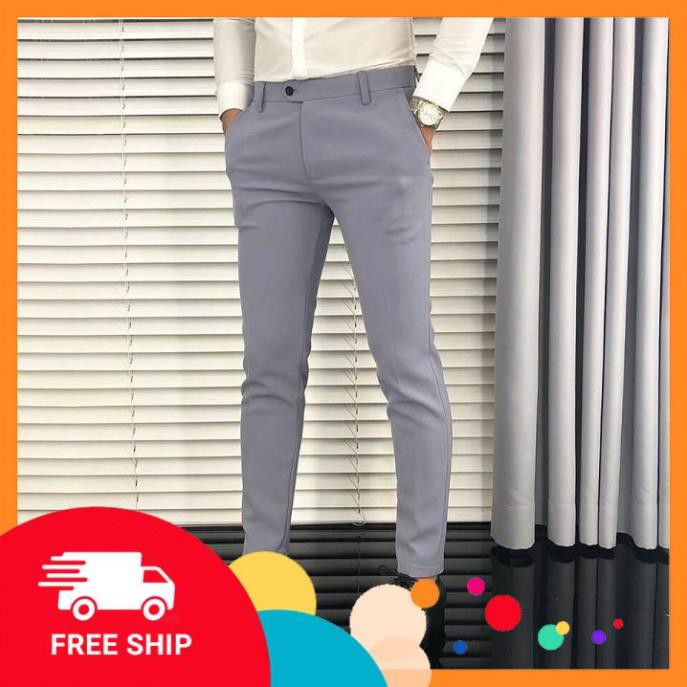Quần âu nam ống côn vải lụa co giãn,không nhăn không xù cực kì tôn dáng | BigBuy360 - bigbuy360.vn