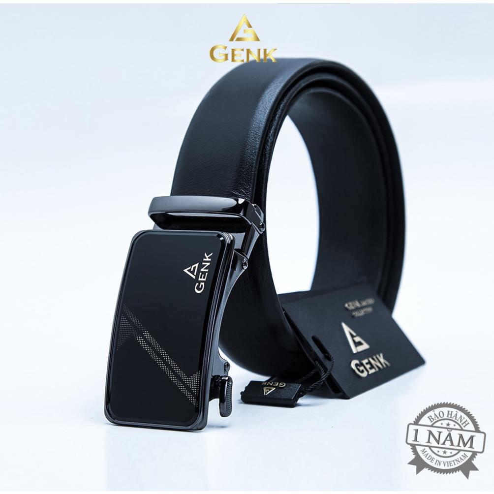 Thắt Lưng Nam Da Bò Nguyên Tấm Cao Cấp Thương Hiệu Genk GDL01 ®️