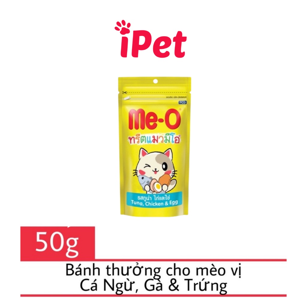 Bánh Snack Thưởng Me-o Cho Mèo 3 Vị Gói 50g - iPet Shop