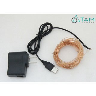 Dây đèn đom đóm Fairylight chụp ảnh vàng ấm 10m cổng USB + Adaptor TAN