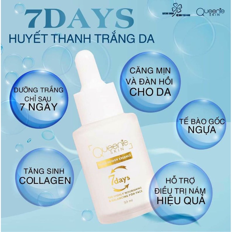 Huyết thanh trắng da 7 day, serum dưỡng da mỹ phẩm Queenie Skin.