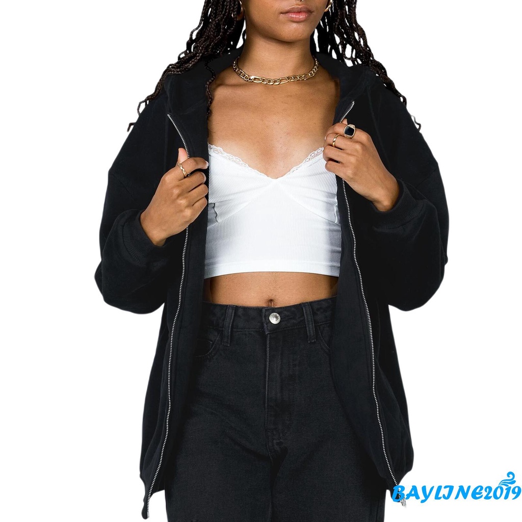 Áo Khoác Nữ Khóa Kéo Thời Trang Màu Đen / Nâu / Xám