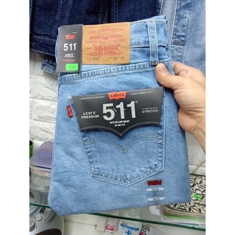 Quần jean nam xanh sáng 511- ống đứng -jean co giản | BigBuy360 - bigbuy360.vn