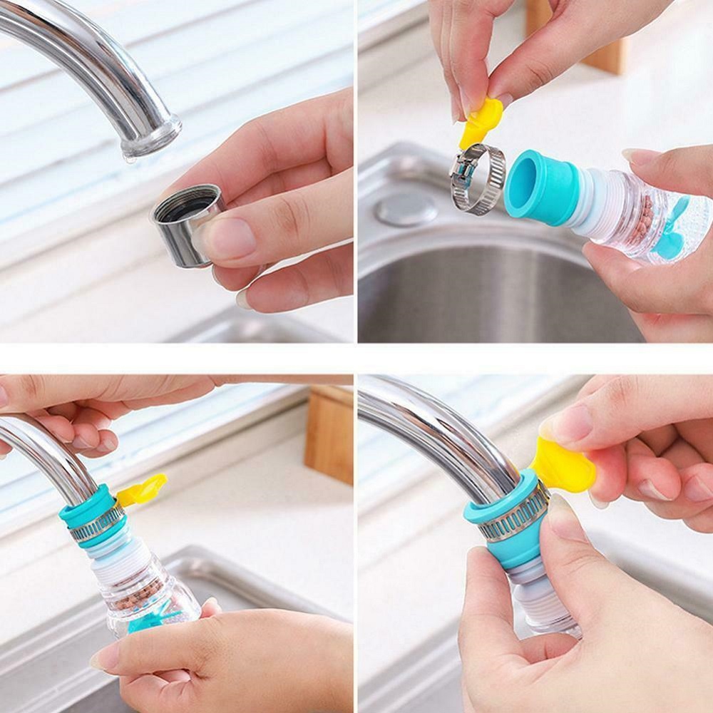 Đầu lọc nước tại vòi, tăng áp lực nước xoay 360 độ