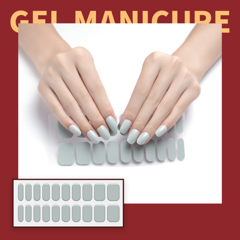 Set 20 Miếng Dán Gel Bán Nguyệt Trang Trí Móng Tay