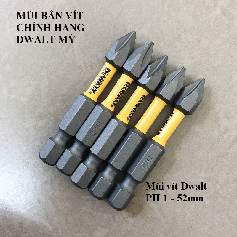 Bộ Mũi Vít DeWalt Chính Hãng USA 5 Mũi Ph1