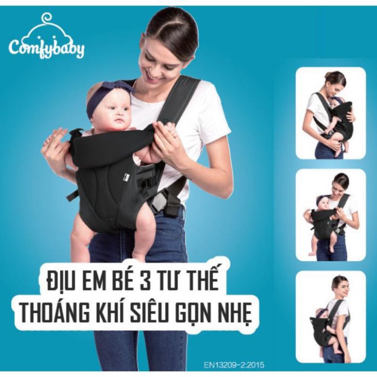 Chính hãng  .Địu em bé 3 tư thế thoáng khí siêu gọn nhẹ Comfy Baby [Freship 10k]