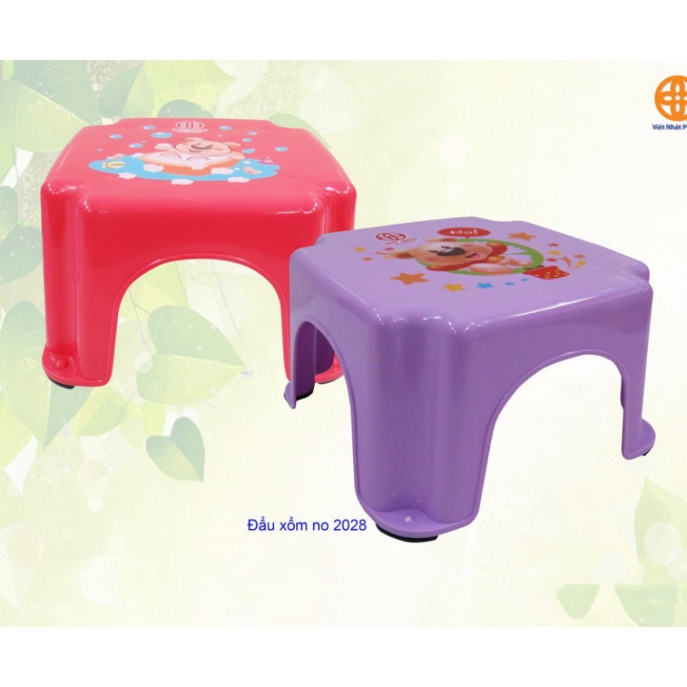 ghế đẩu xổm in hình ngộ nghĩnh nhựa Việt Nhật